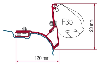 Adapter F35 VW T5 Multivan (2x21,5 cm)
